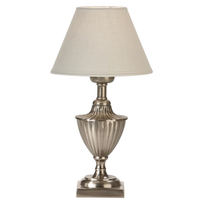 Lampa stołowa klasyczna metalowa Pollino srebrna